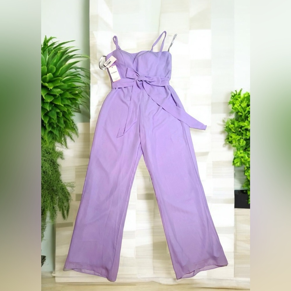 Jumpsuit/Pantsuit Square Floor-Length Chiffon Bridesmaid Dress #290688